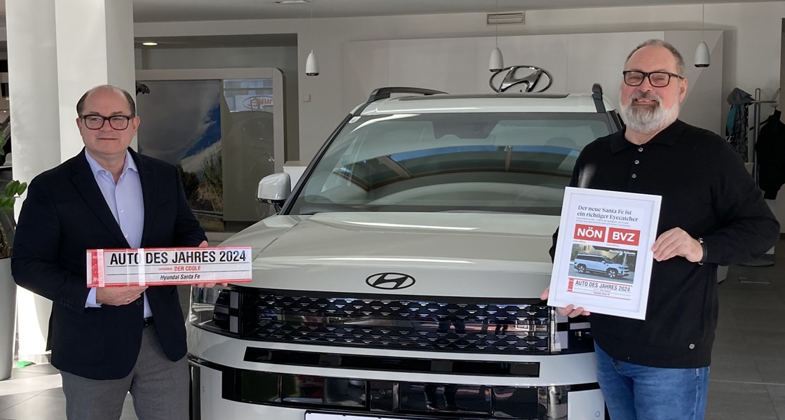 Hyundai Santa Fe gewinnt bei der  NÖN / BVZ-Wahl „Auto des Jahres 2024“  in der Kategorie „der Coole“